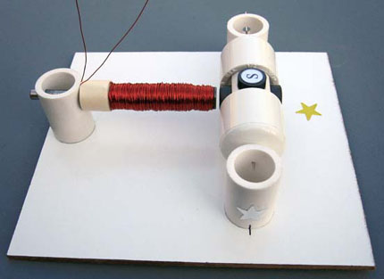 Rotor and electromagnet assembled on the board